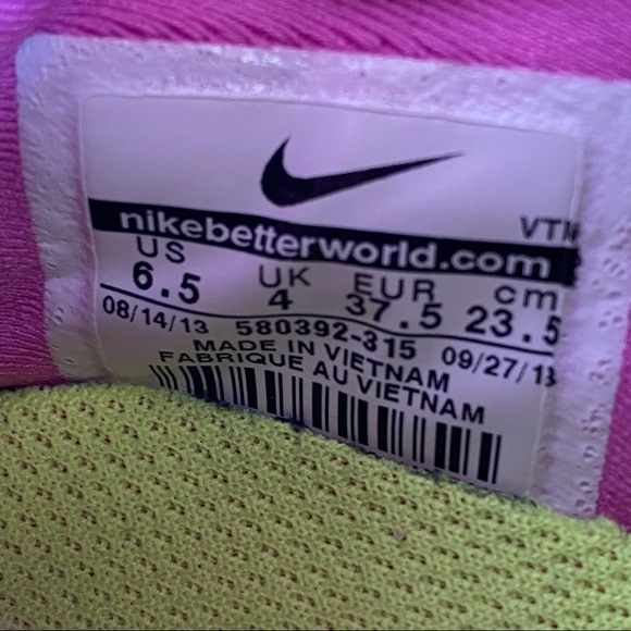 Nike free gray fabric pink rubber no tongue shoes - Picture 8 of 10